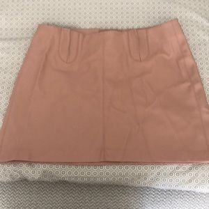 Zara Trafaluc Pink Faux Leather Mini Skirt